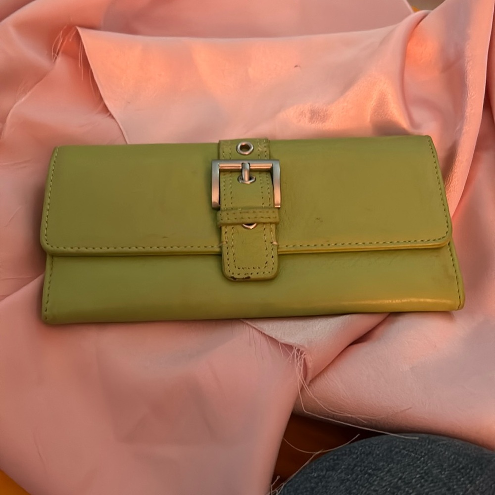 Lime green Talbots leather wallet